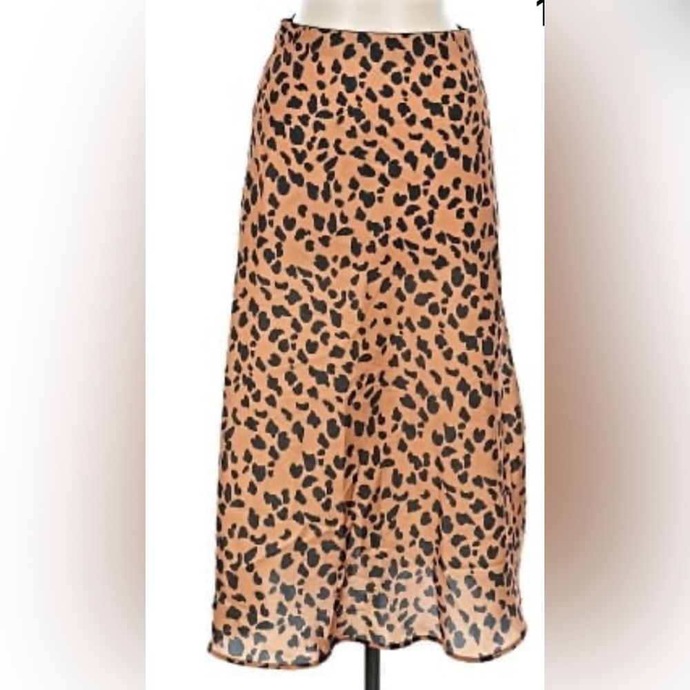 Urban Outfitters Animal Print Skirt in Black and Orange